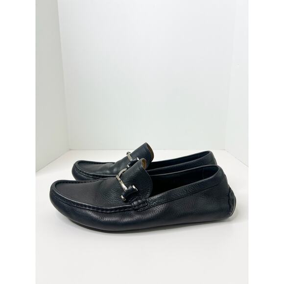 Gucci Interlocking G Logo Black Leather Drivers, Size 7 main image 7